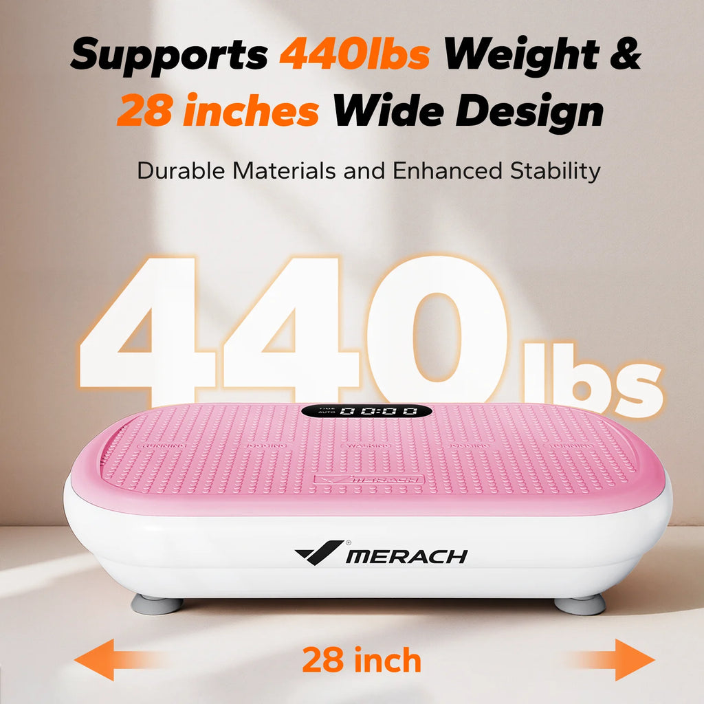 MERACH Vibration Plate Exercise Machine Bluetooth and Silicone Pedal Automatic Sensing for Lymphatic Drainage or Weight Loss Fit