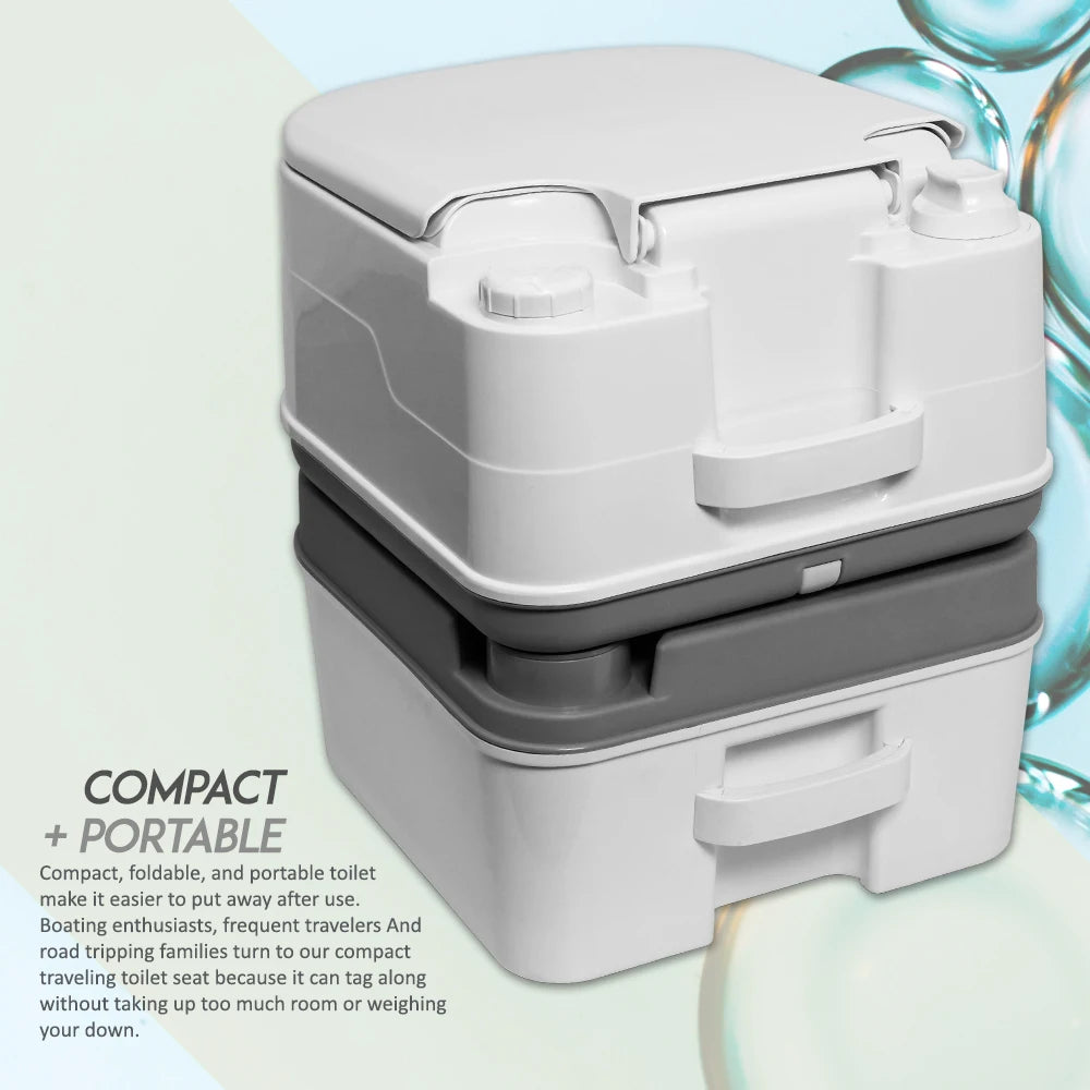 Portable Toilet Camping Potty with Tissue Storage 5.8 Gallon with Handle Pump Leak-Proof