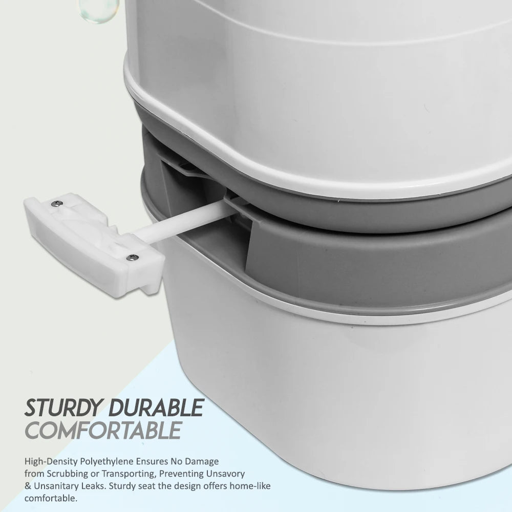 Portable Toilet Camping Potty with Tissue Storage 5.8 Gallon with Handle Pump Leak-Proof