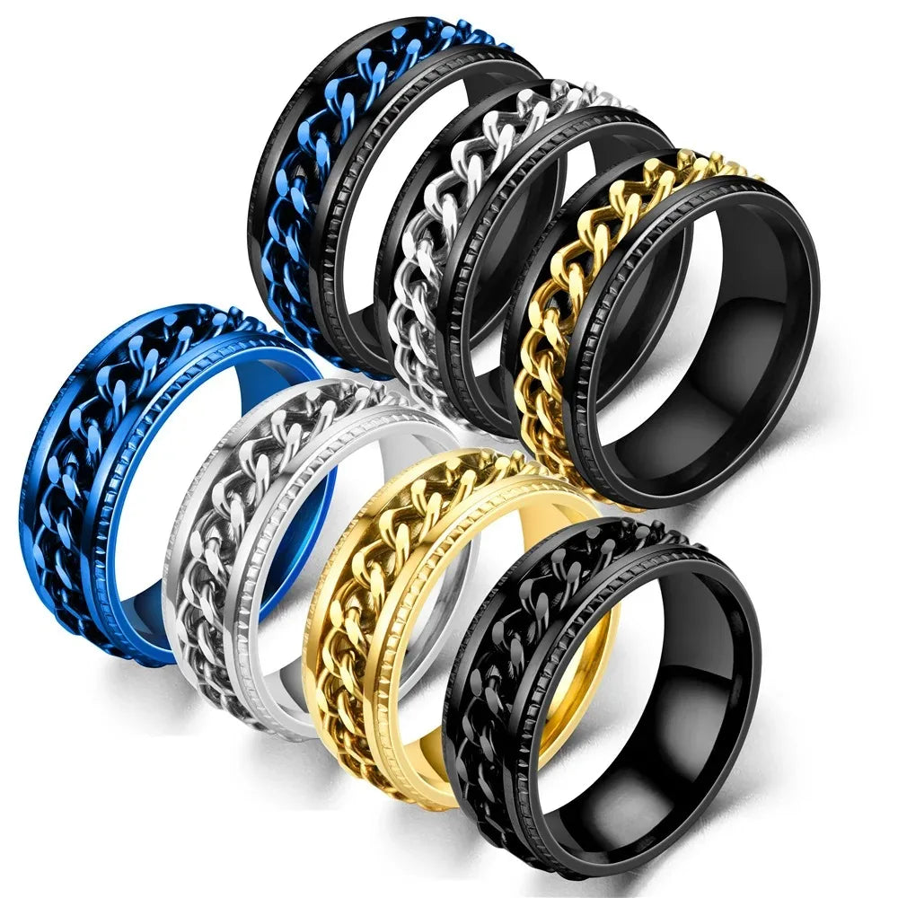 Fashion 8mm Spinner Ring.