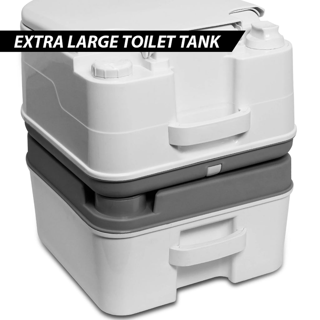 Portable Toilet Camping Potty with Tissue Storage 5.8 Gallon with Handle Pump Leak-Proof