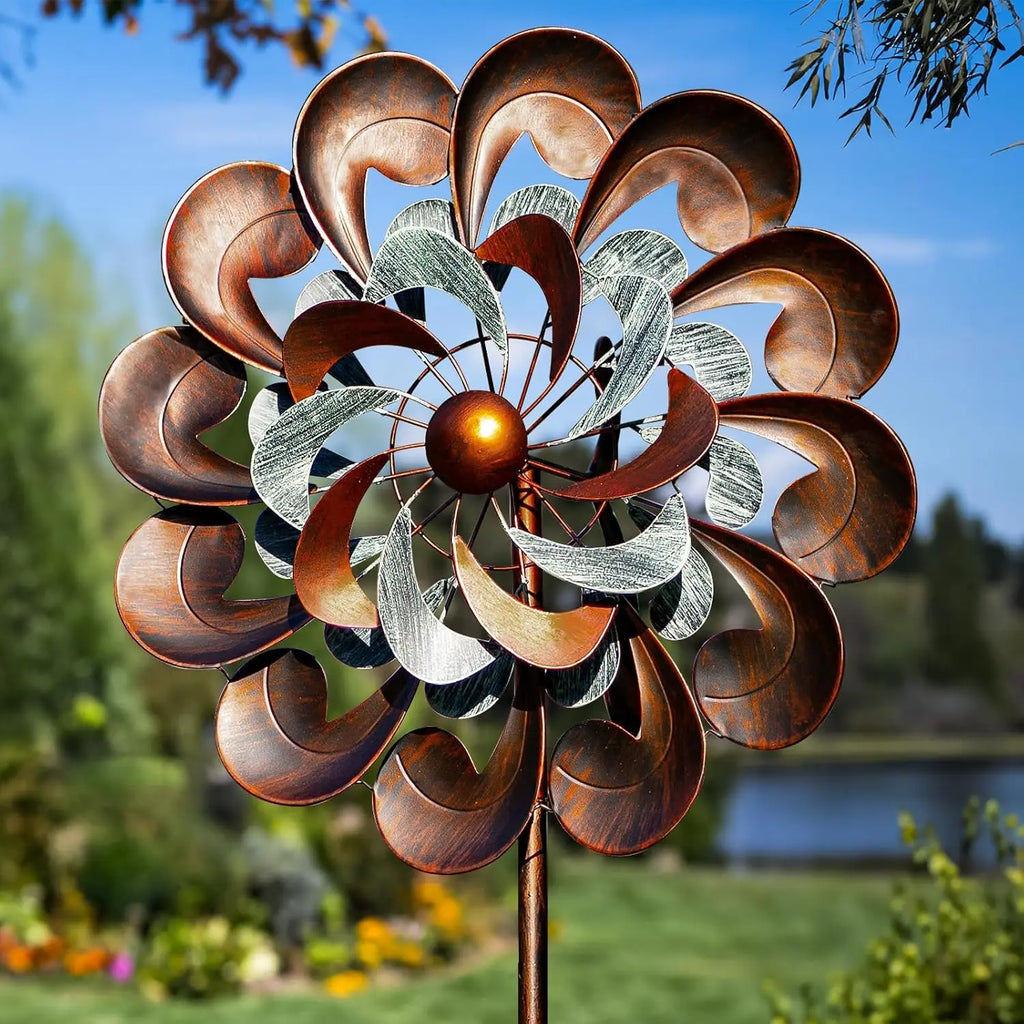 Large 84 Inch Metal Wind Spinner for Yard Garden, Rustproof Outdoor Deco.