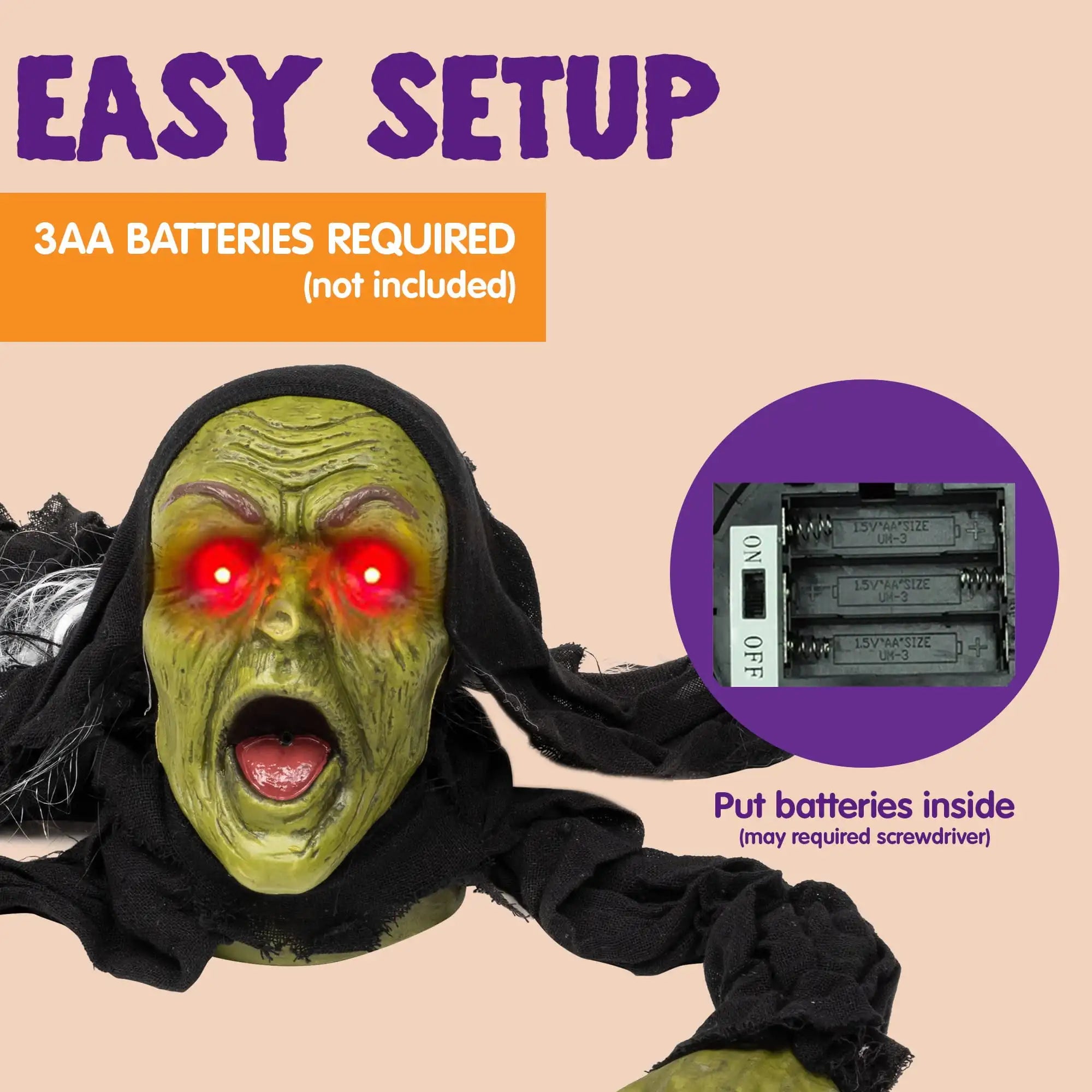 Groundbreaker Halloween Decorations Zombie with Sound and Flashing Eyes.