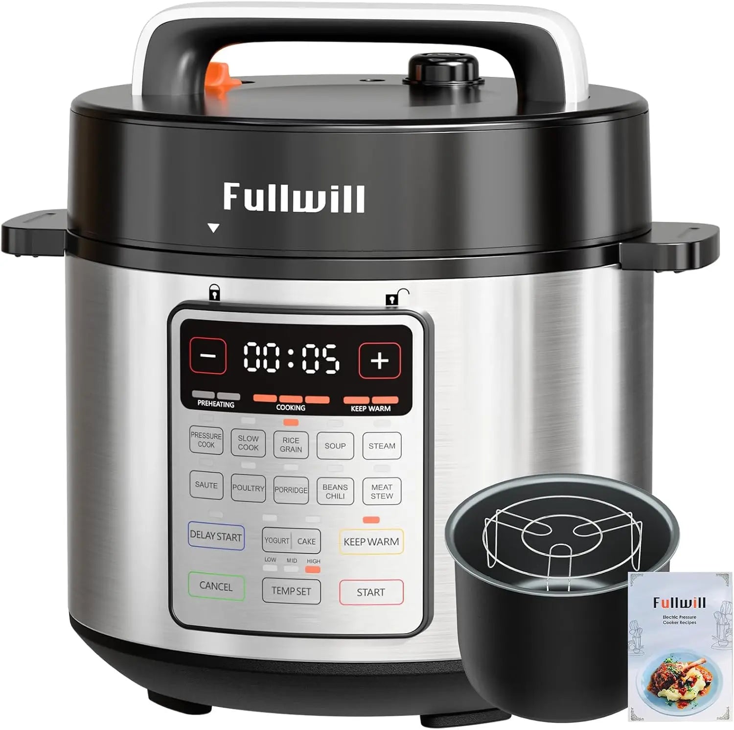 9-in-1 Electric Pressure Cooker, 12 Presets Multi Cooker, 6 Quart Nonstick Pot (2025 Upgraded)