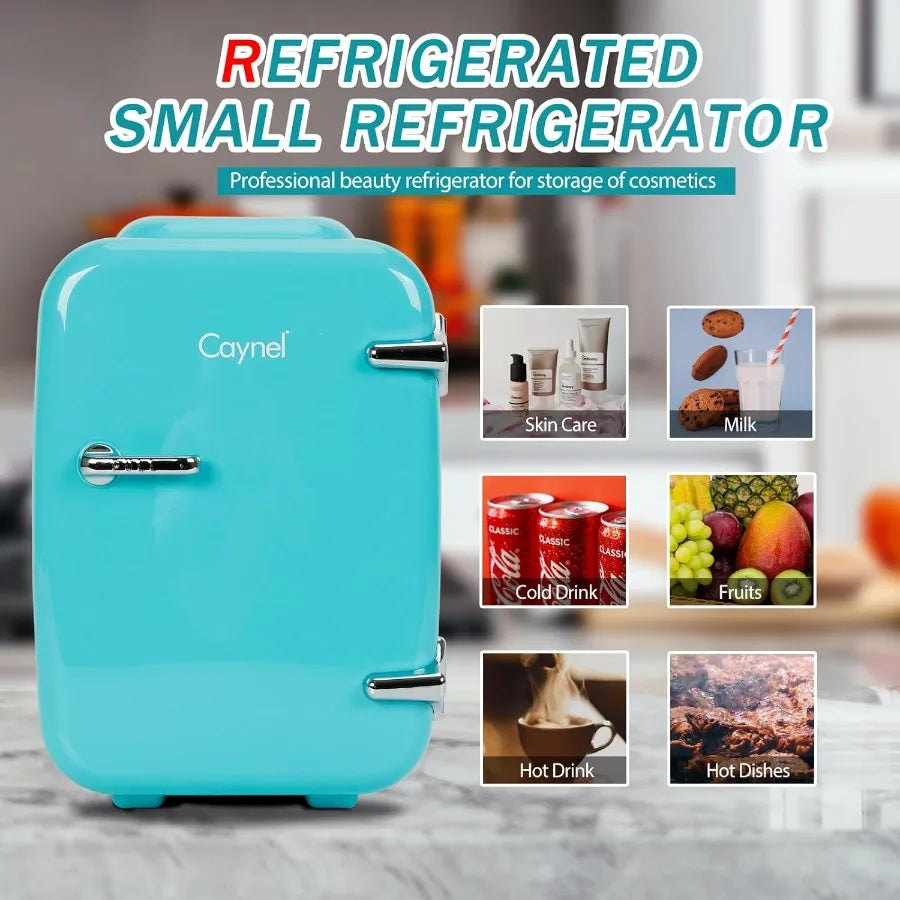 Mini Fridge 4 Liter/  Refrigerator for Bedroom 110V AC/ 12V DC Thermoelectric Cooler and Warmer for Drink Office Do