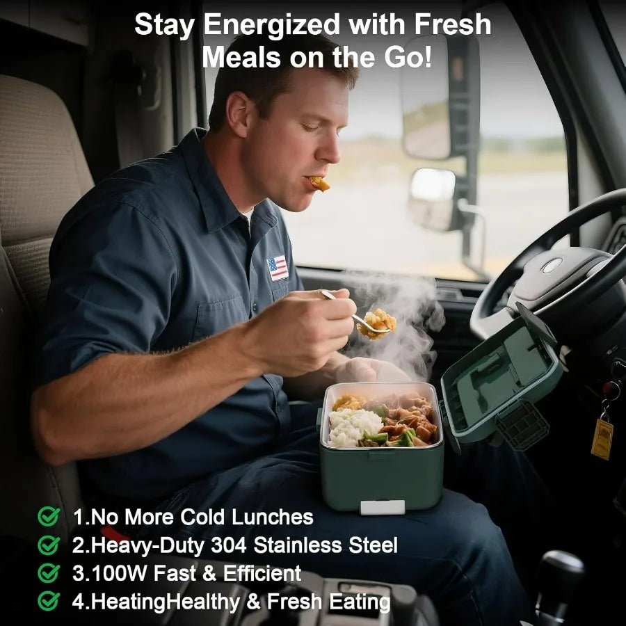 Electric 3.5L 2-Layer Portable Food Warmer Heated Lunch Box