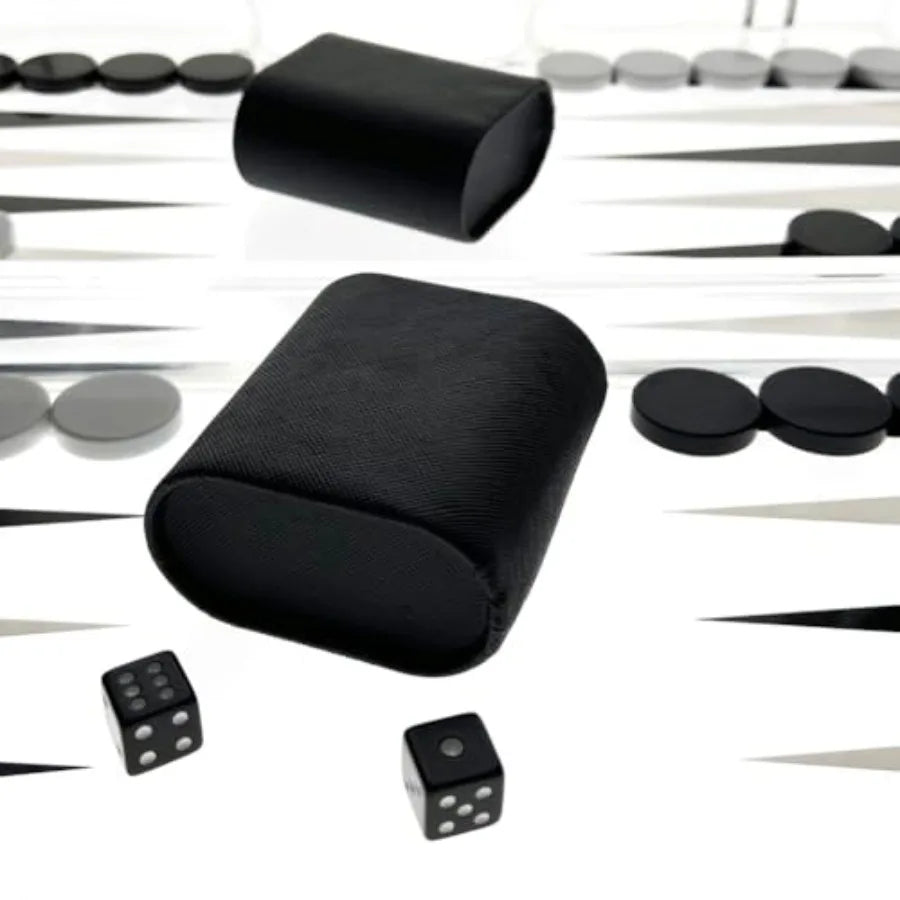 Luxe Acrylic Backgammon Set Deluxe Portable Folding Game Set with Dice and Cups for Home Travel and Social Gatherings Elegant B