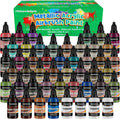 44 Colors with 4 Thinner Metallic Airbrush Paint Set (0.67 oz), Water Based Acrylic Air Brush Paint for Metal, Plastic Models.