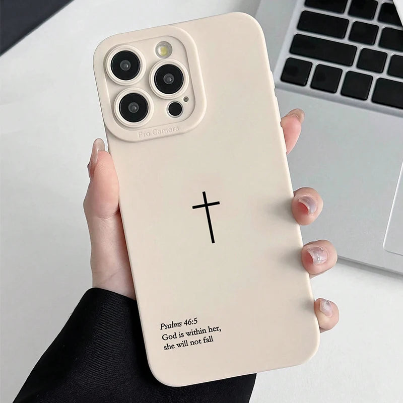 Psalm 46:5 Cross Christian Stylish Aesthetic Phone Case.