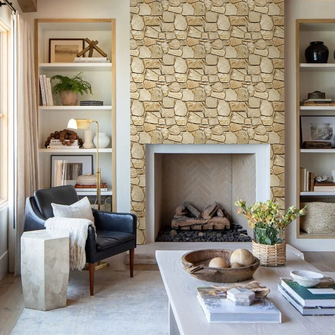 3D Tile Stickers, 3D Faux Stone Textures, Matte, 30cm x 30cm, Water and Mold Resistant.