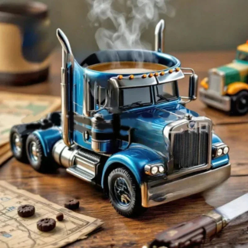 Semi Trailer Truck Shape Resin Coffee Mug 12.34oz.