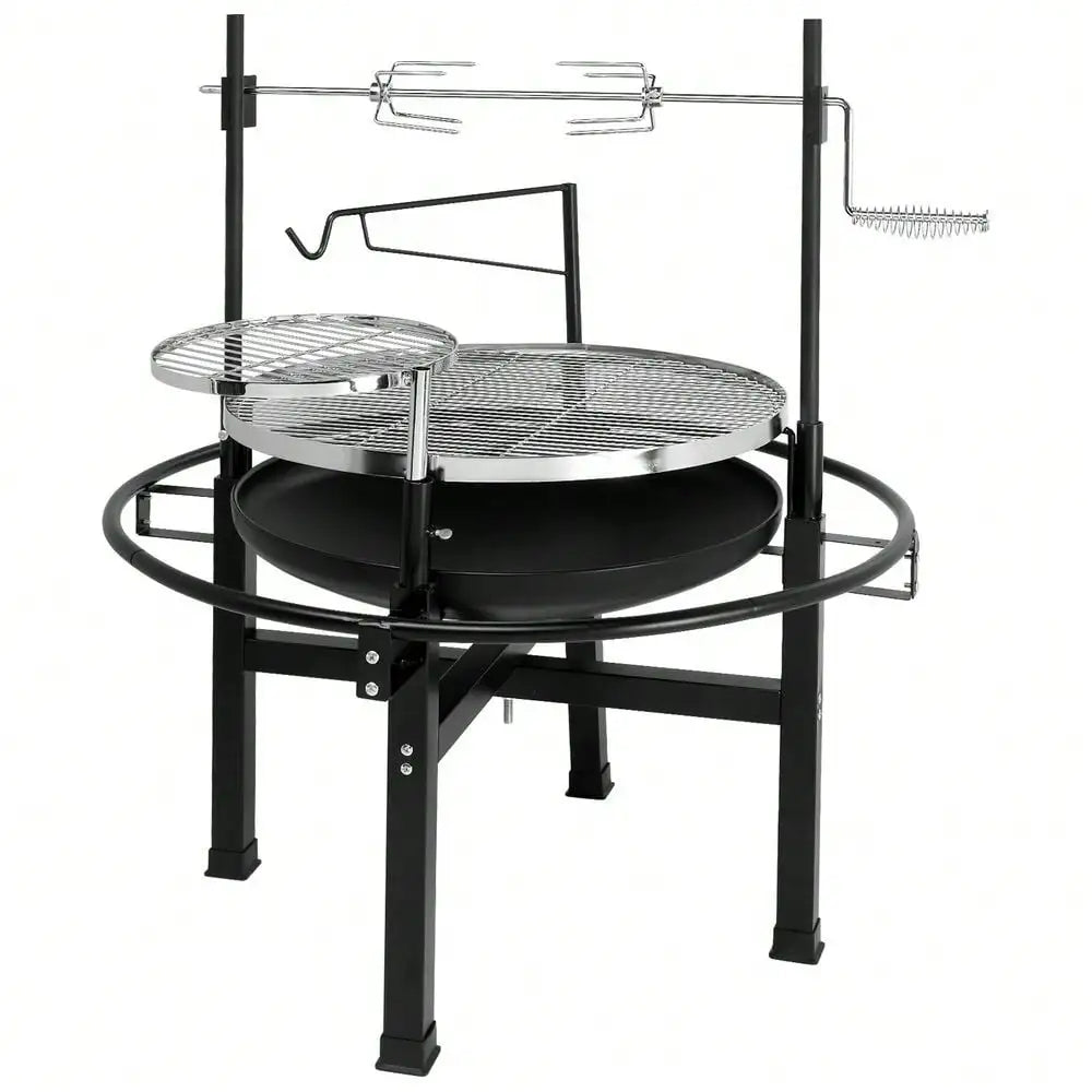 Heavy Duty Cast Iron Charcoal Grill Tabletop BBQ Grill Stove for Camping Picnic