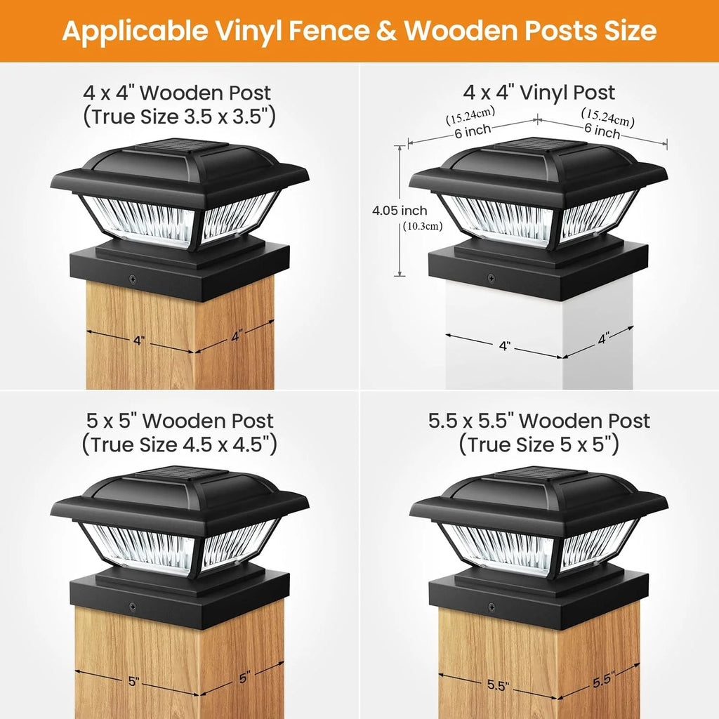 6/12 Pack Solar Post Cap Lights.