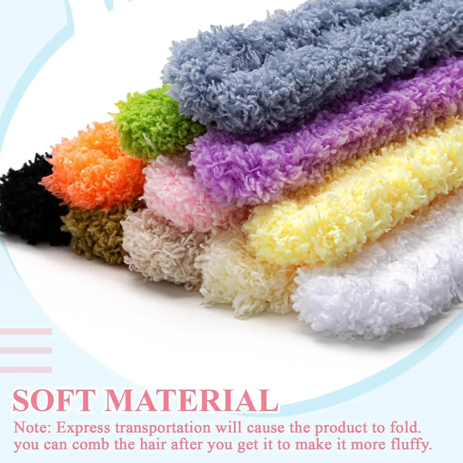 12 Pcs 39 Inches Jumbo colorful Bulk Coral Fleece Fur Thick Pipe Cleaners.