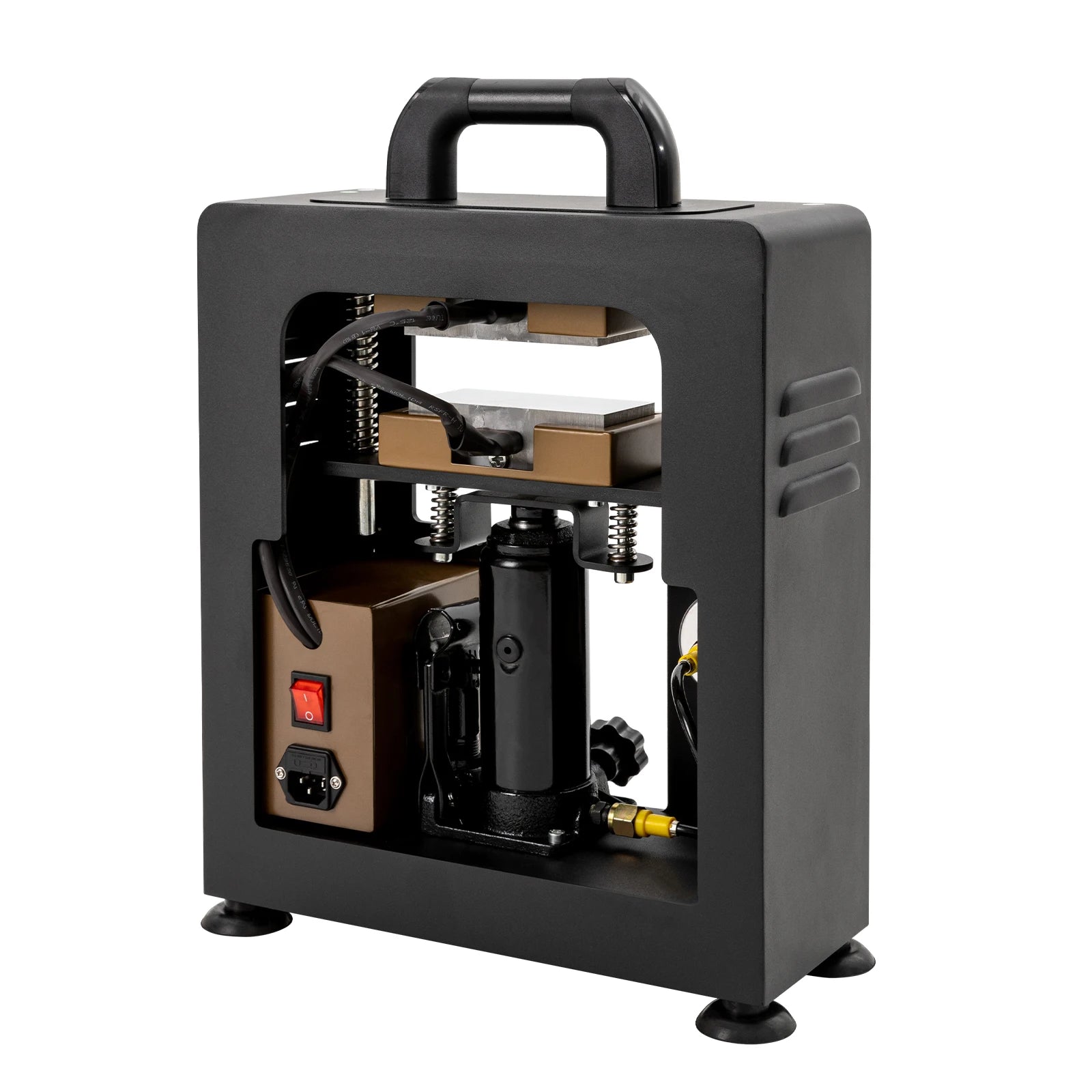 10T Hydraulic Heat Press Machine with LCD & Pressure Gauge, 900W Fast Heating for PU, Plastic, Textiles – US Plug 110V