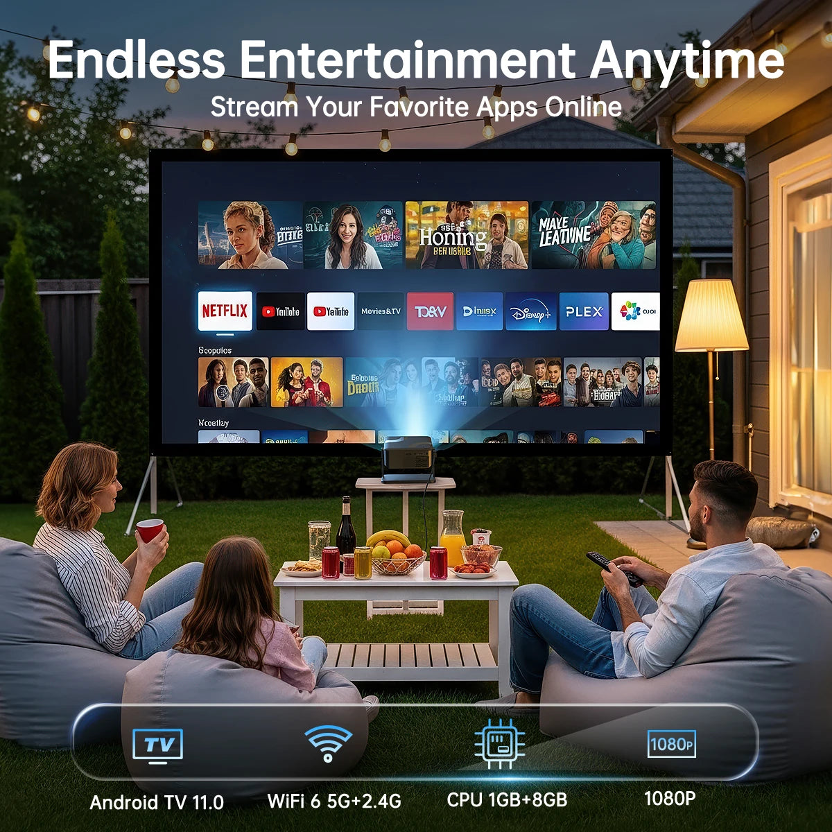 Portable 650ANSI Projector Airmouse Home Theater.