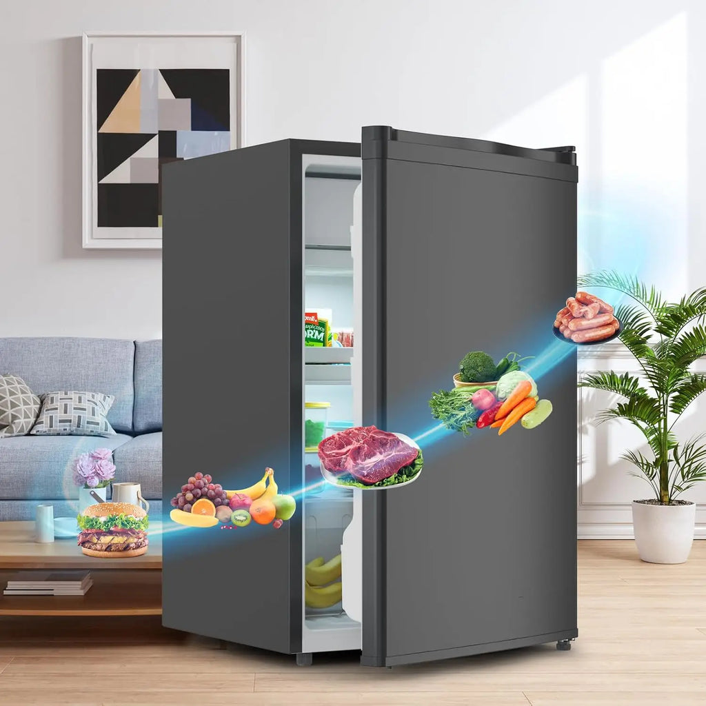4.3 Cu.Ft Mini Fridge With Freezer, Single Door Refrigerator.