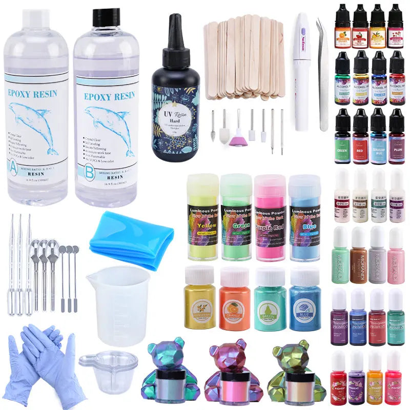 Supplies Resin Pigment Kit Liquid Colorant Dye Powder Filling Material for Art Crafts DIY.