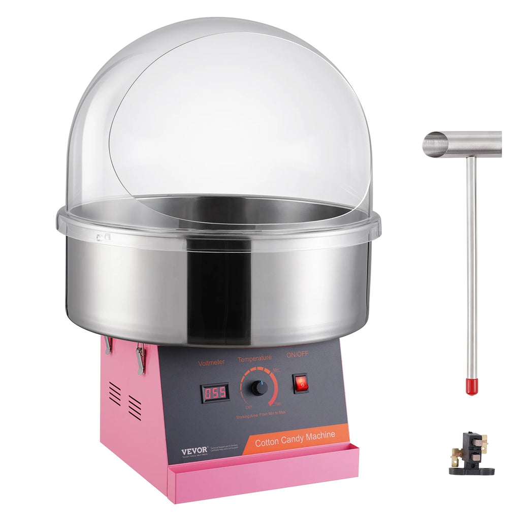 Electric Cotton Candy Machine 1000W Candy Floss Maker Commercial Cotton Candy Machine Stainless Steel Bowl Sugar Scoop