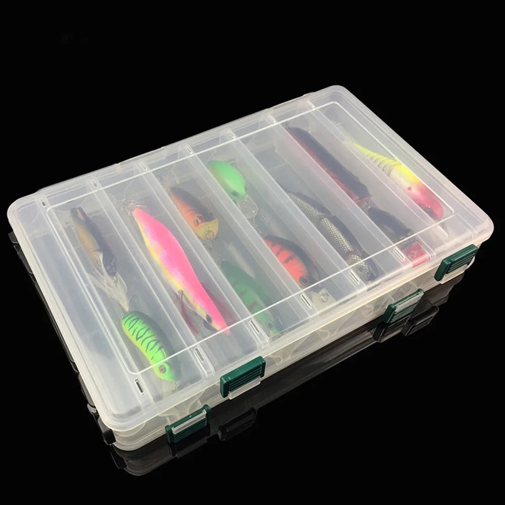 14 Grid Fishing Tackle Storage Box Portable Double Sided Fishing Tool Storage Box Multifunctional for Fish Hook Lure Fake Bait