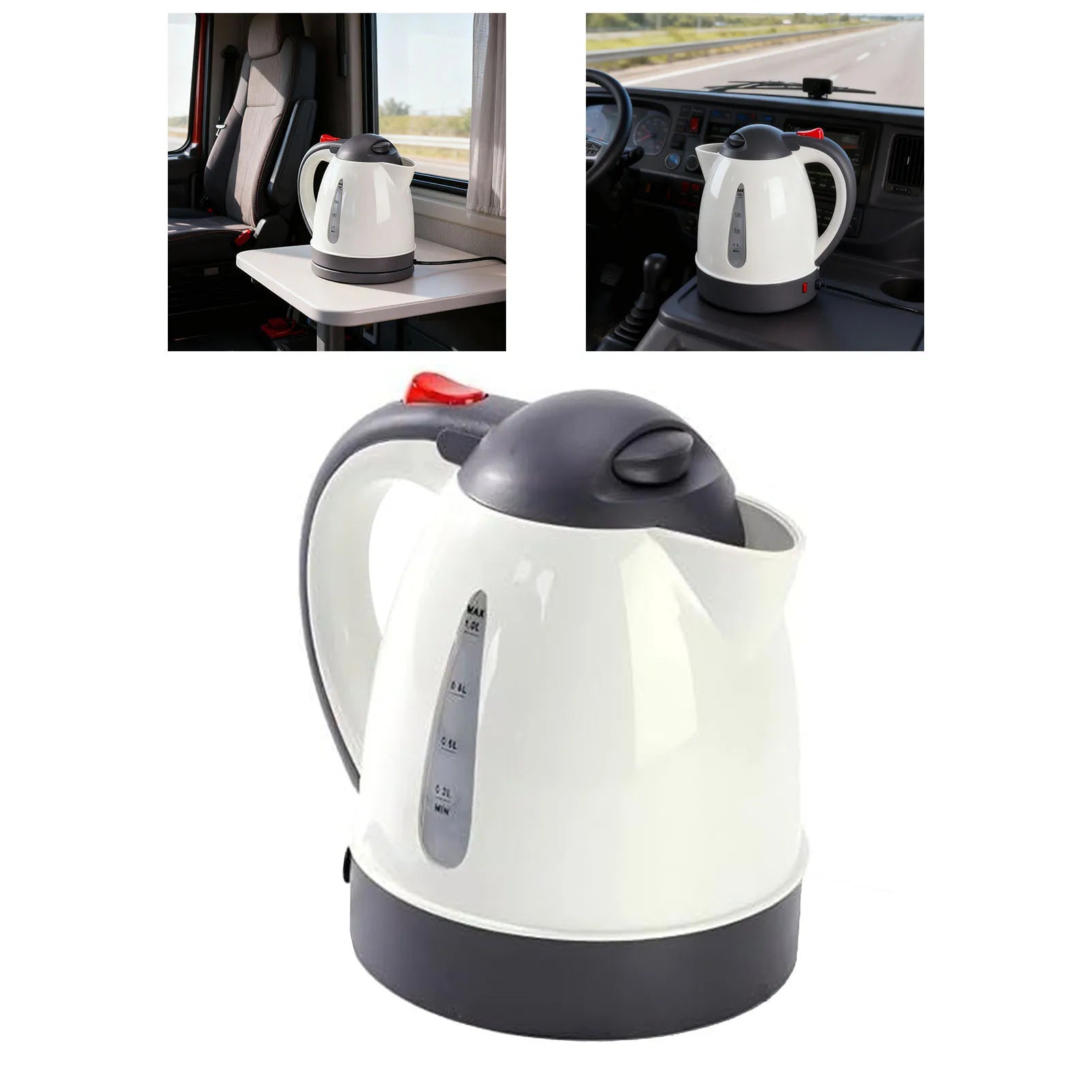 Beige 250W Portable Car Electric Kettle