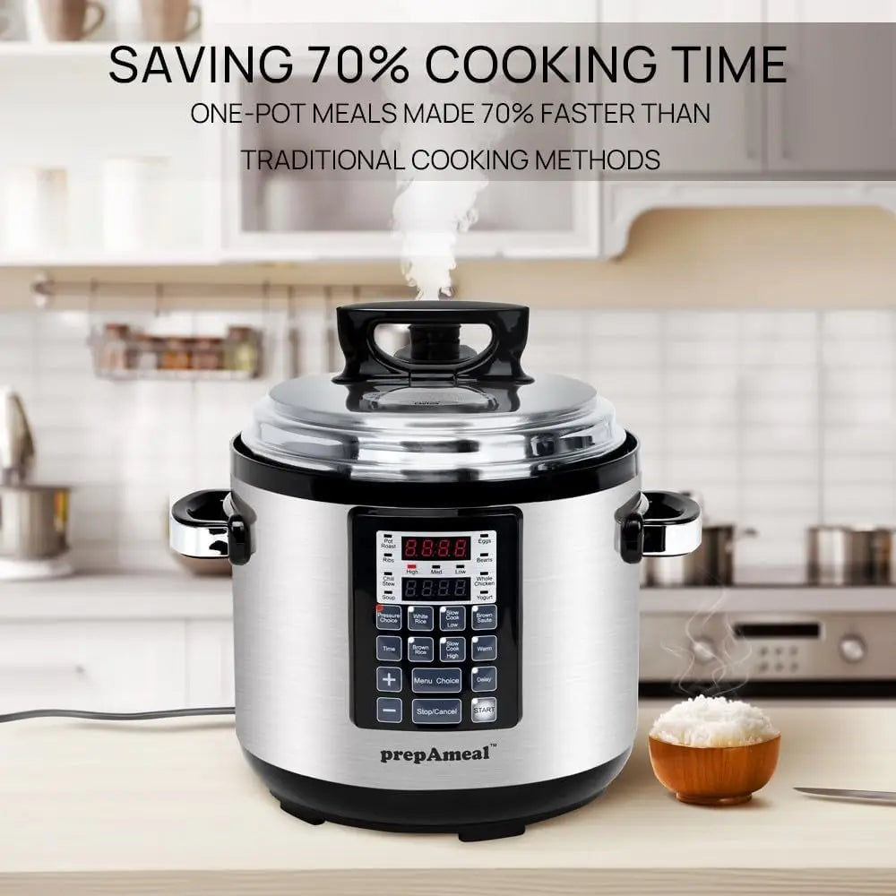 9-in-1 Electric Pressure Cooker, 6QT Multi-Functional Pot with Non-Stick Coating for Fast Cooking