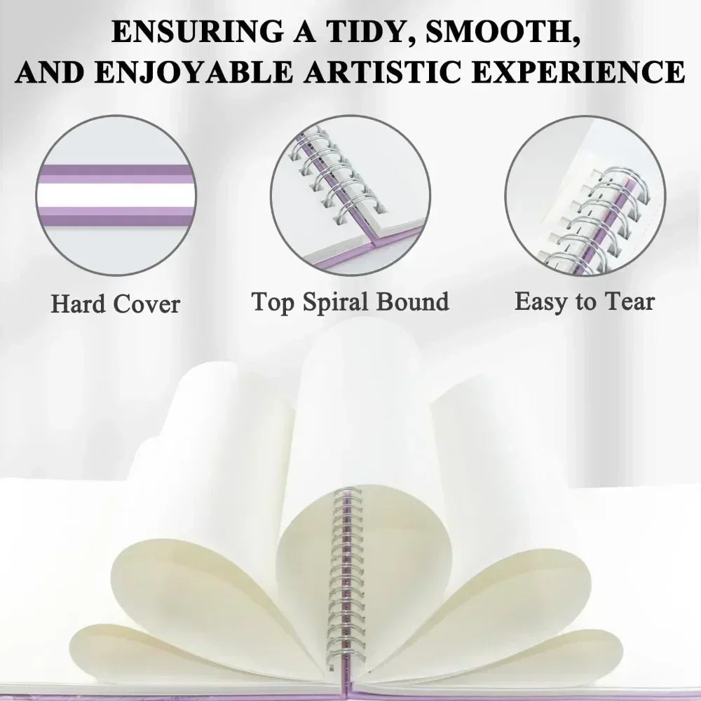 9"x12" marker paper sketchbook, 120 GSM / 73 lbs alcohol marker paper, 100 hardcover sketchbooks