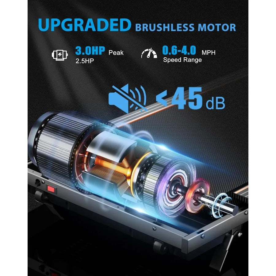 Compact Home Treadmill with Auto 15 Incline and 4.0HP Brushless Motor for Small Spaces Folding Design with 400 lbs Weight Capac