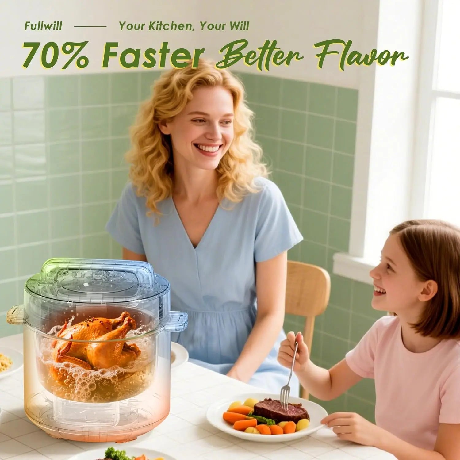 9-in-1 Electric Pressure Cooker, 12 Presets Multi Cooker, 6 Quart Nonstick Pot (2025 Upgraded)