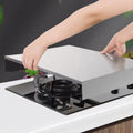 Stainless Steel Gas Stove Burner Cover Protective Top with Mounting Bracket Silver 30x40cm