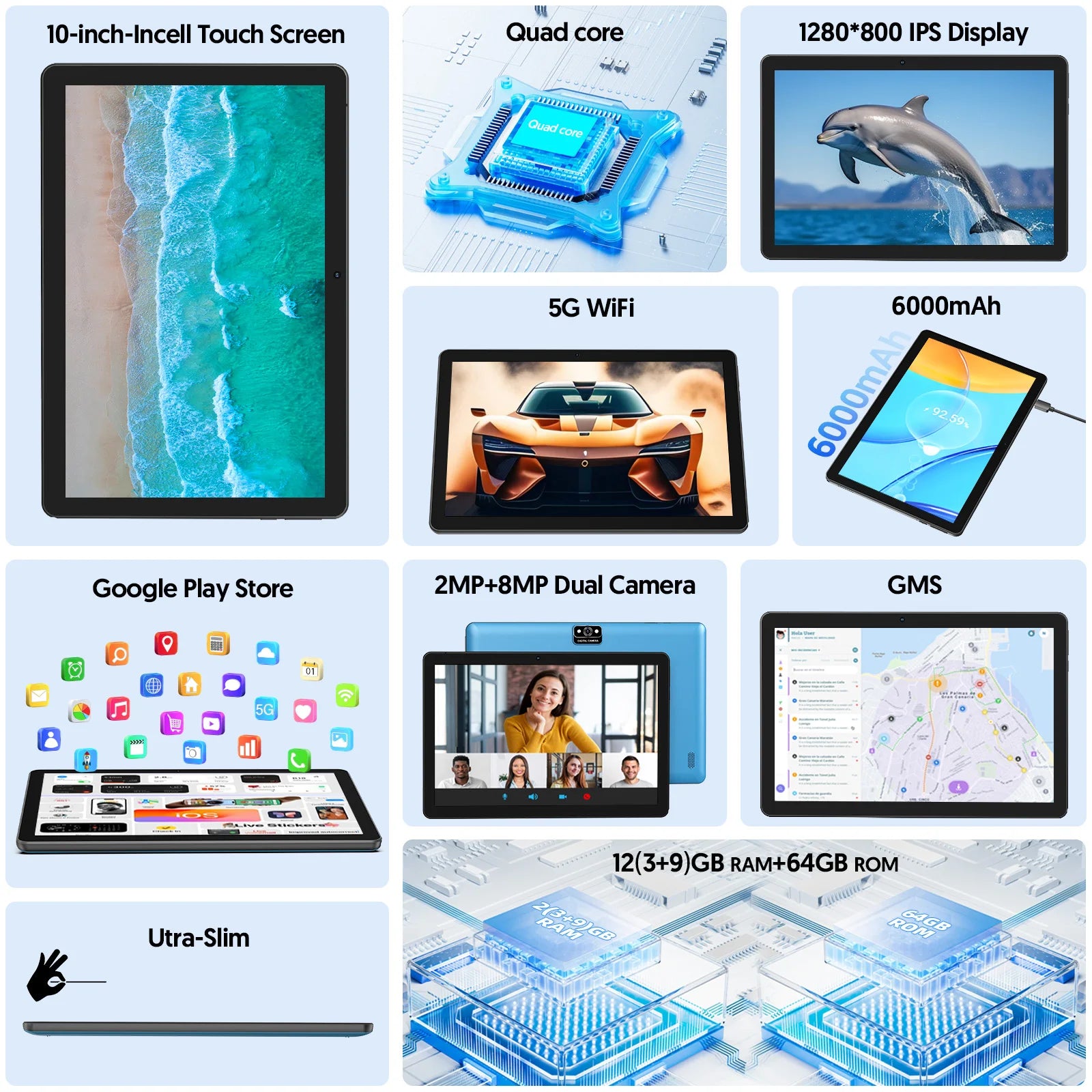 10-inch Android 13 tablet.