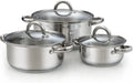 Stainless Steel Stock Pot Set with Glass Lids, 6-Piece Small Sauce Cooking Pan for Induction Stoves