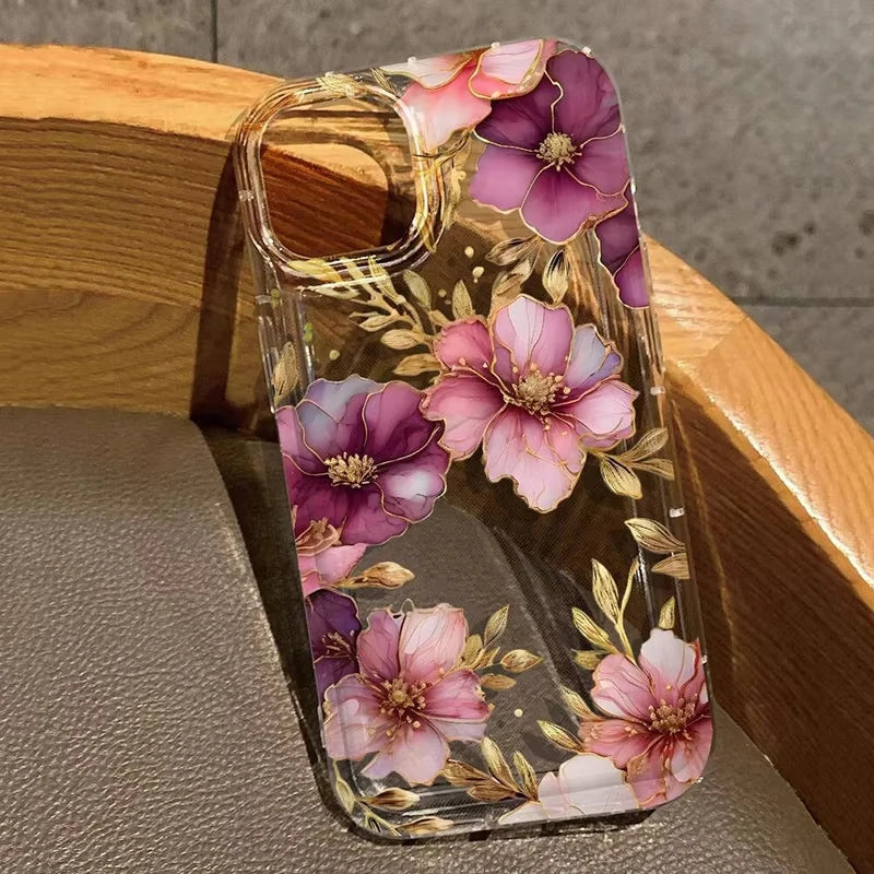 Flowers Lily Hibiscus Pattern Clear Case.