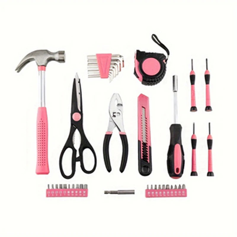 39-Piece All Purpose Household Pink Tool Kit.