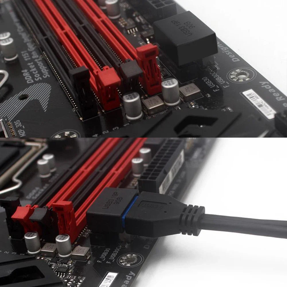 Computer Motherboard Header Adapter USB 3.0 19P/20P 90 Degree Desktop Converter Desktop Computer Accessories