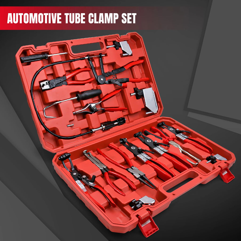 Hose Clamp Pliers Tool Set 16pcs Hose Clamp Removal and Installation Tool for Automotive Coolant Radiator Heater,fuel lines etc