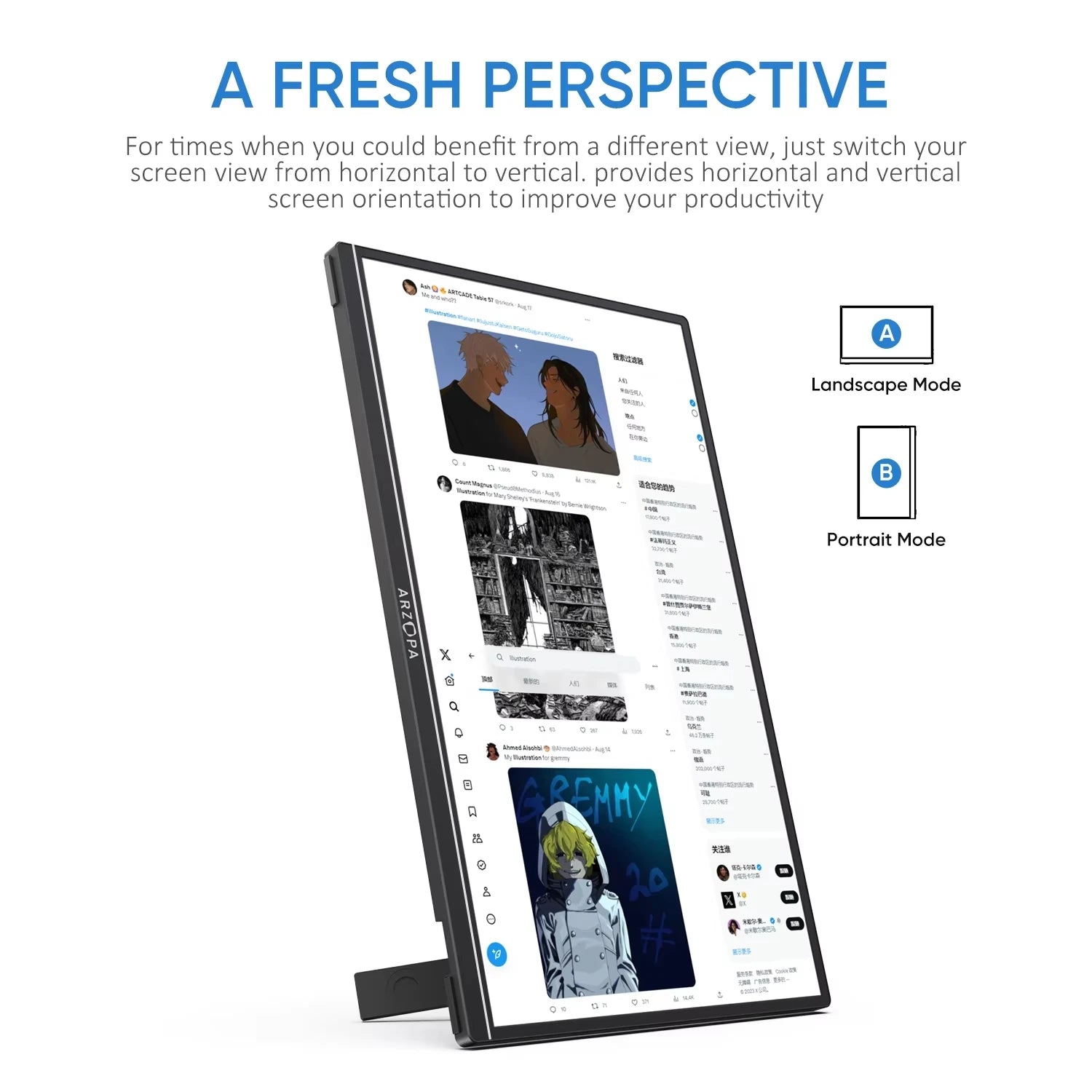 16" 2.5K QHD Portable Monitor 16:10 IPS Screen with type-c mini hdmi Second Display for MAC/Laptop/PC/Xbox/PS/Switch,Z1RC