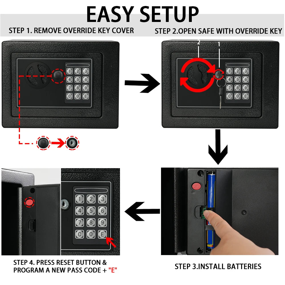 Digital Keypad Home Safe Adjustable Shelf Security Safe.