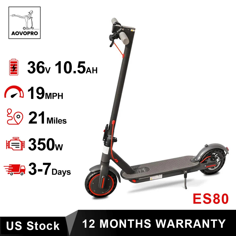 ES80 350W 19mph Max Speed Smart APP Control 21miles Max Range Foldable E-Scooter.