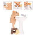 Adorable Piglet Brushing Teeth Figurine Resin Animal Decor Bathroom Desktop Cute Ornament Home Decorative Mini Statue Gift