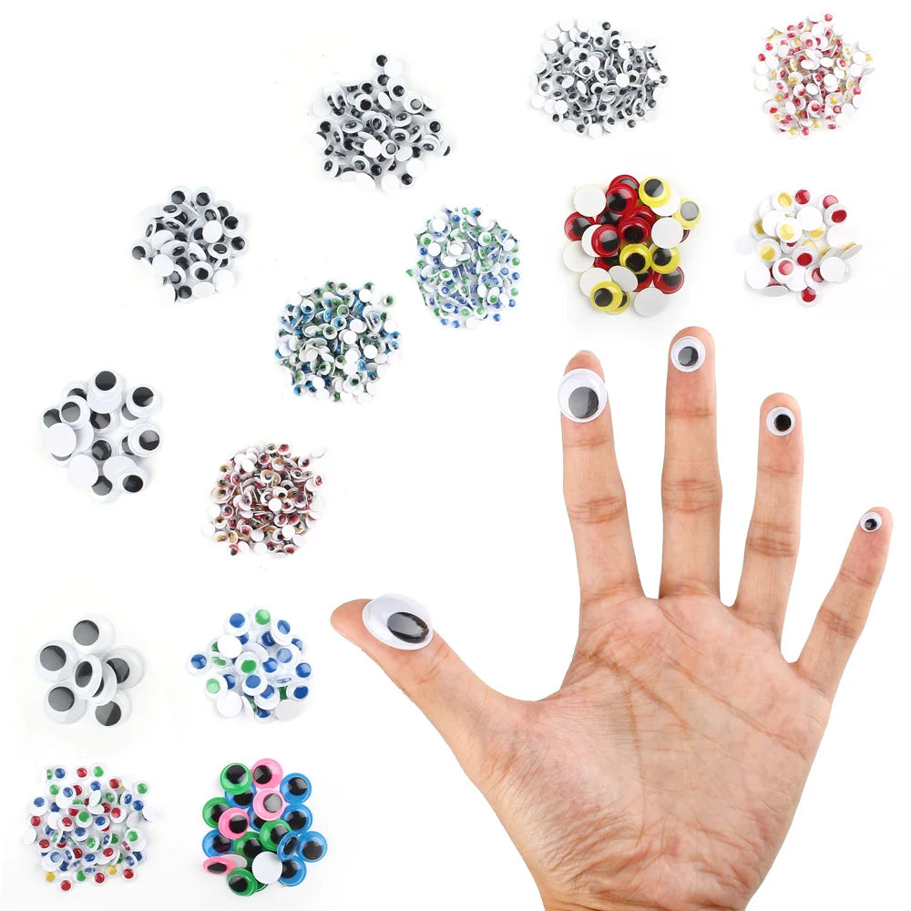1100pcs Self-adhesive Googly Wiggle Eyes for DIY Scrapbooking Crafts.