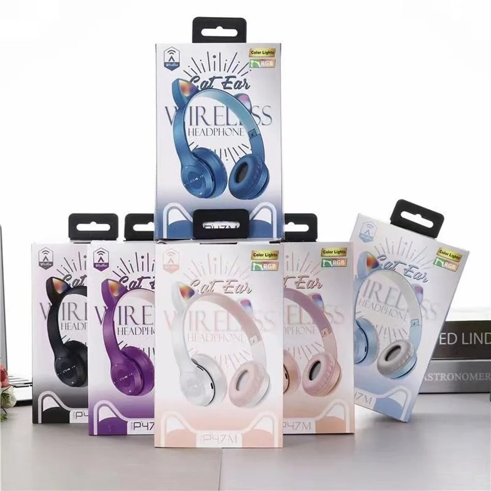 Wireless Bluetooth Headphones Cat Ear Gaming Headset.