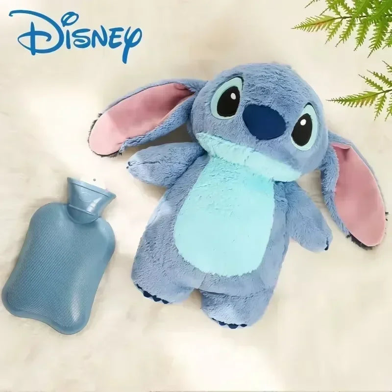 Disney Stitch Plush Hand Warm Bottle Water Bottles Kawaii Soft portable heater.