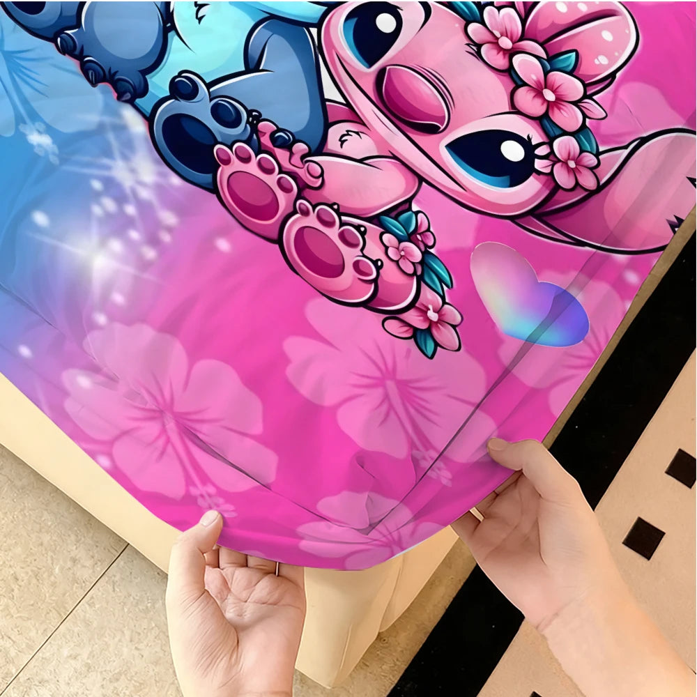 Disney Stitch stretch bed sheets, double bed sheets, soft and warm velvet bedspreads, mattress covers, sheet protection covers,