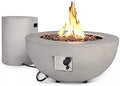 31.5 Inch Outdoor Propane Round Burner, 2 Pieces Concrete Fire Pit.
