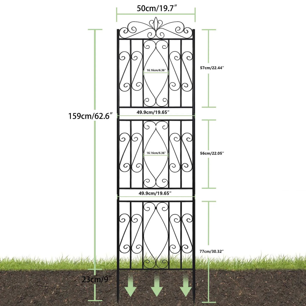 6 Panels Garden Border Trellis High Metal Climbing Plants Support Trellis.