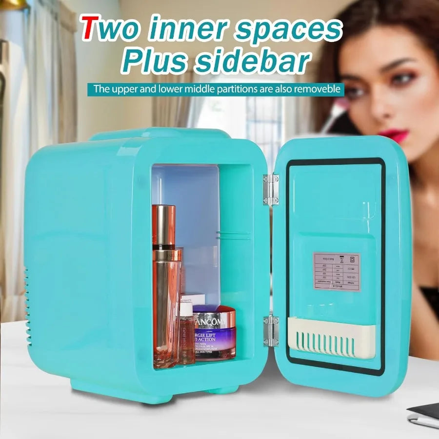 Mini Fridge 4 Liter/  Refrigerator for Bedroom 110V AC/ 12V DC Thermoelectric Cooler and Warmer for Drink Office Do