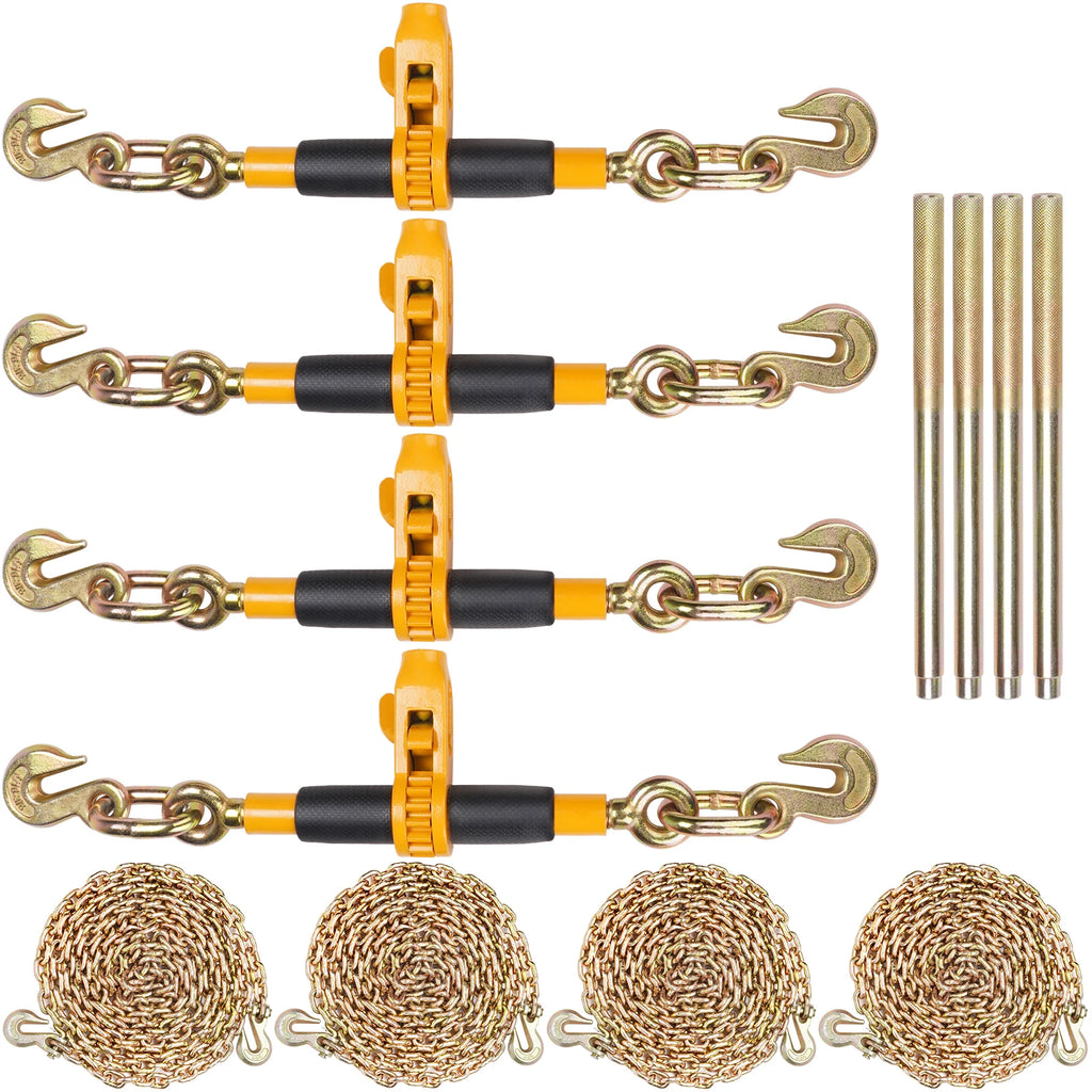 7100 lbs Ratchet Chain Binder Heavy Duty Secure Load with Anti-skid Handle Tie Down Hauling for Flatbed Truck Trailer