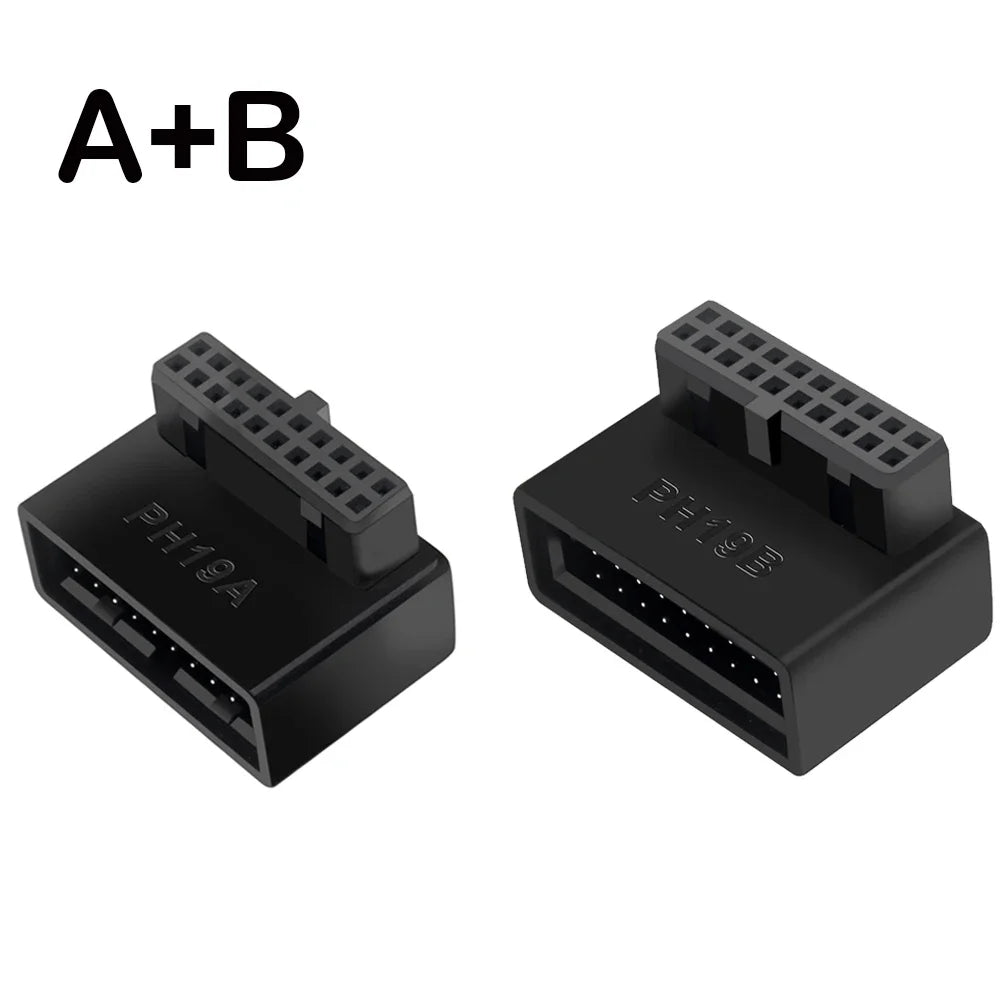 Computer Motherboard Header Adapter USB 3.0 19P/20P 90 Degree Desktop Converter Desktop Computer Accessories