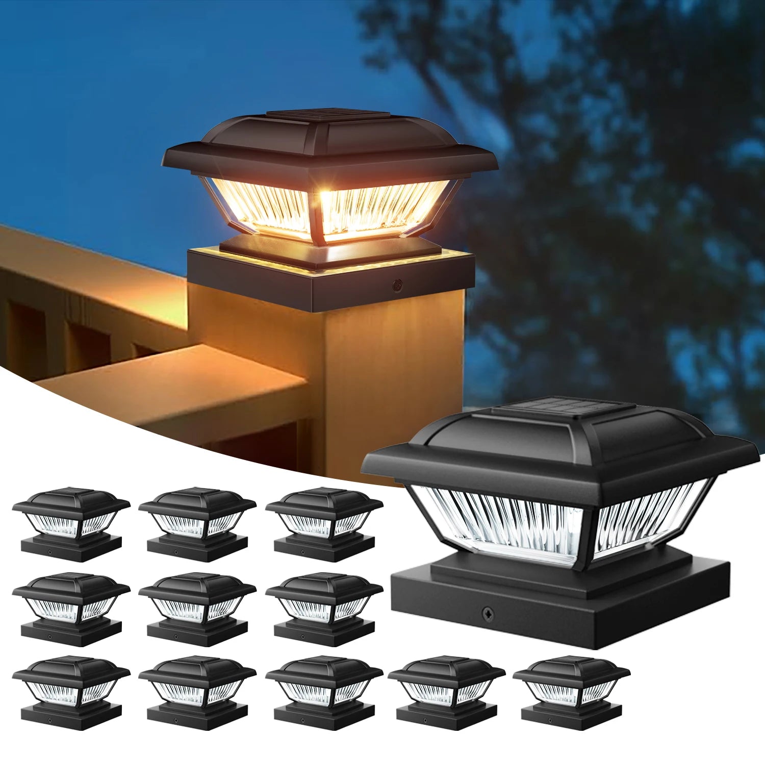 6/12 Pack Solar Post Cap Lights.